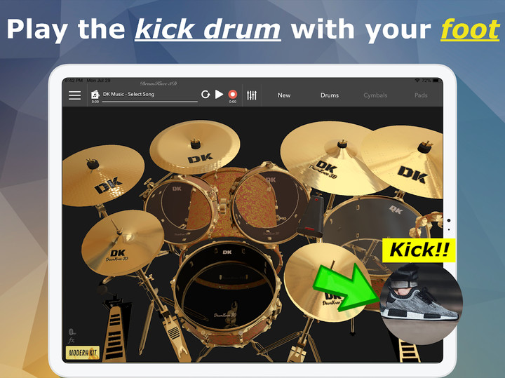 DrumKnee 3D Drums - Drum Set screenshot image 12_funmod.online