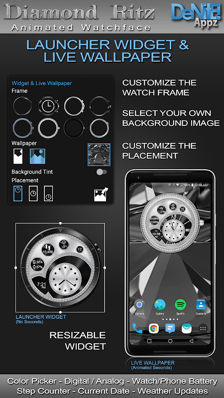 Diamond Ritz HD Watch Face screenshot image 3_funmod.online