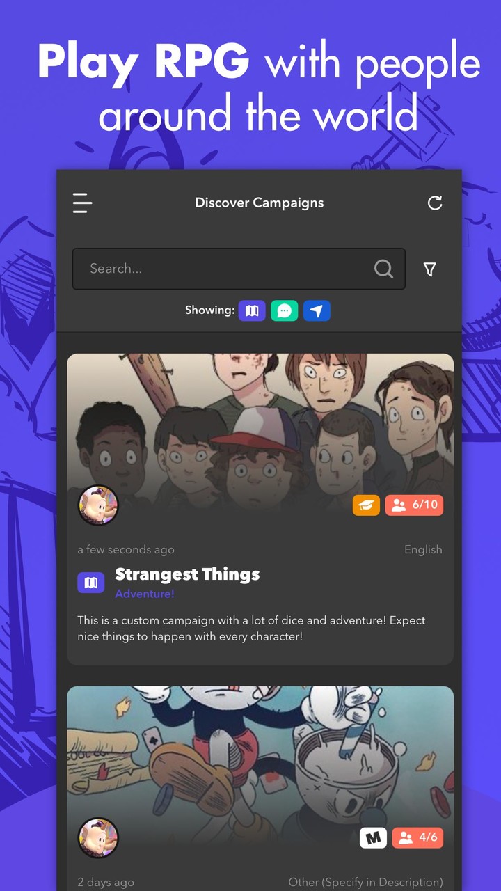 mRPG - Chat app to play RPGs screenshot image 5_Popularmodapk.com