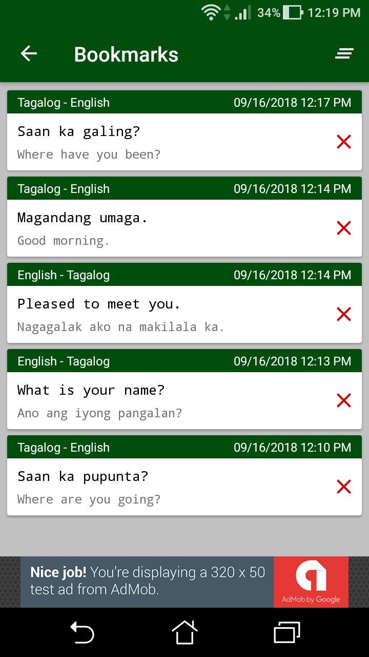 Filipino - English Translator screenshot image 2_funmod.online