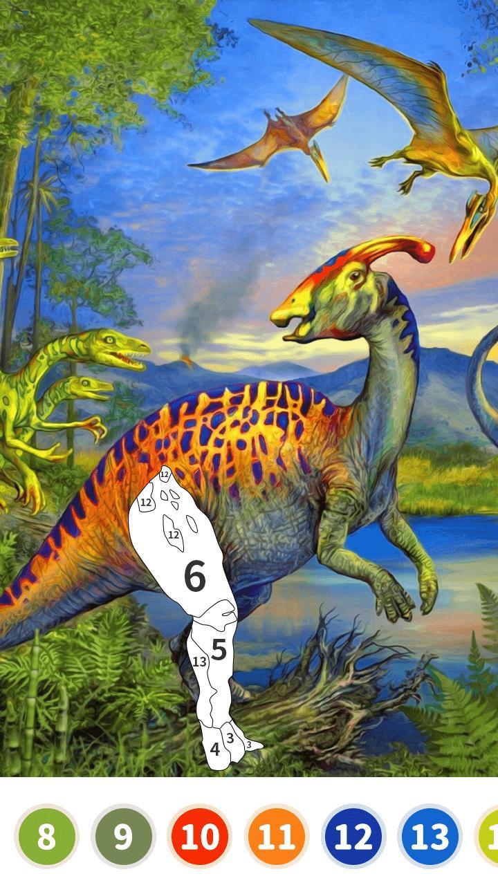 Dinosaur Color by Number Book screenshot image 5_funmod.online