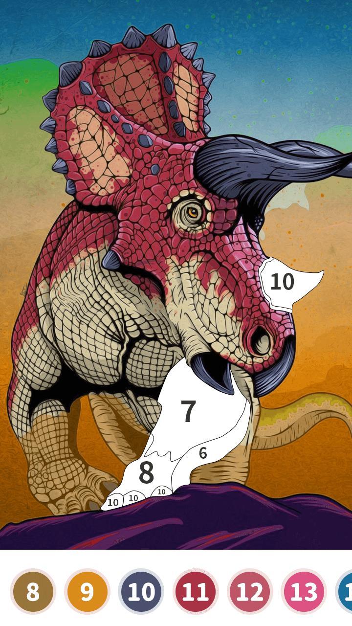 Dinosaur Color by Number Book screenshot image 2_funmod.online