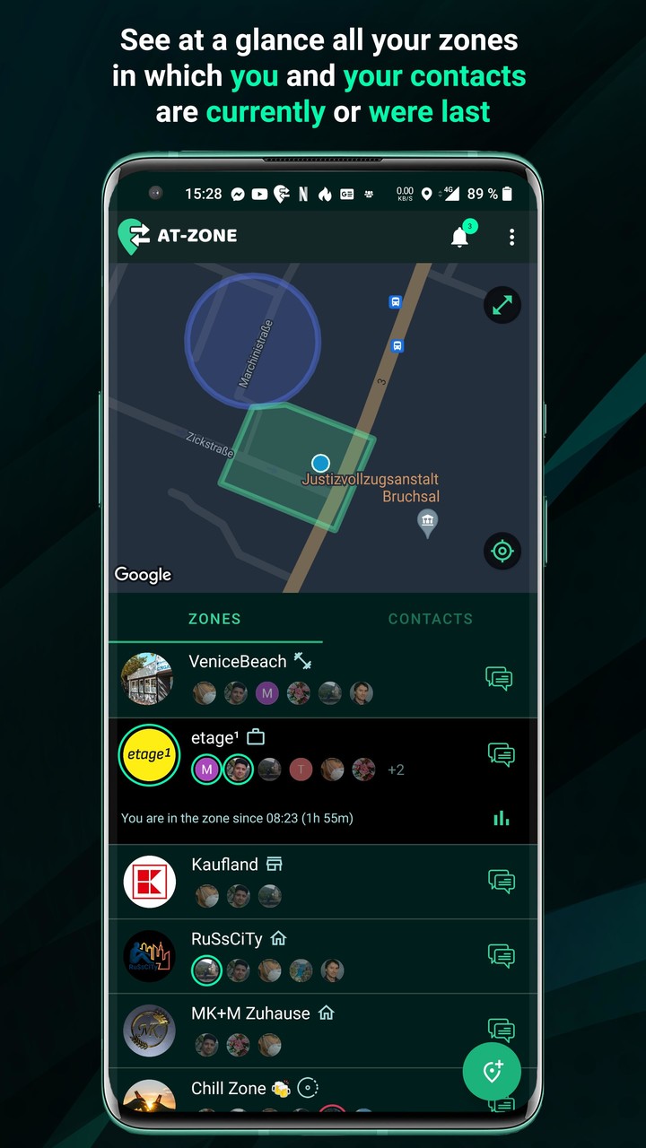 AT-ZONE. Geofence sharing screenshot image 3_funmod.online
