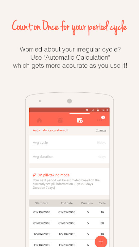 Once -A special period tracker screenshot image 6_funmod.online