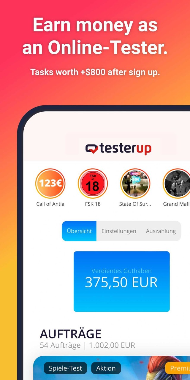 testerup - earn money screenshot image 1_funmod.online
