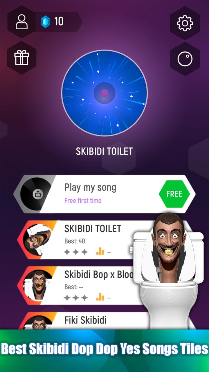 Skibidi Dop Yes Song Tiles Hop screenshot image 1_funmod.online