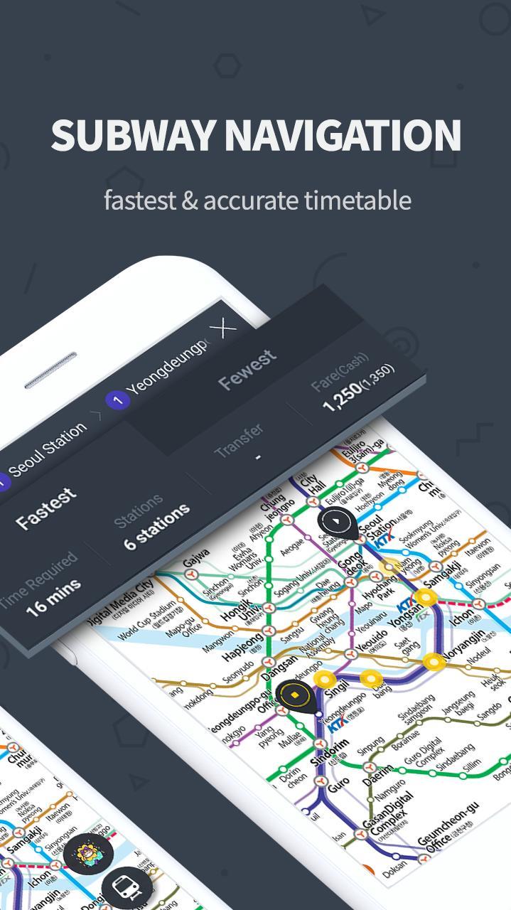 Subway Korea(route navigation) screenshot image 2_funmod.online