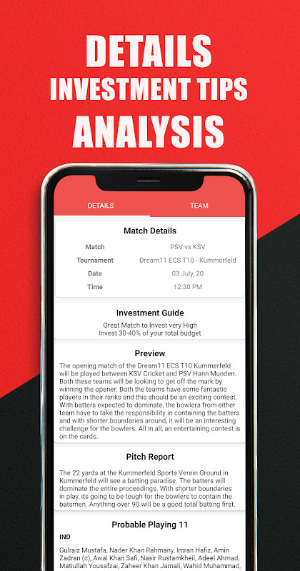 DreamFantasy11 - Dream11 Team screenshot image 2_funmod.online