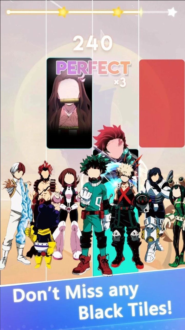 My Hero Academia Piano Tiles screenshot image 2_funmod.online