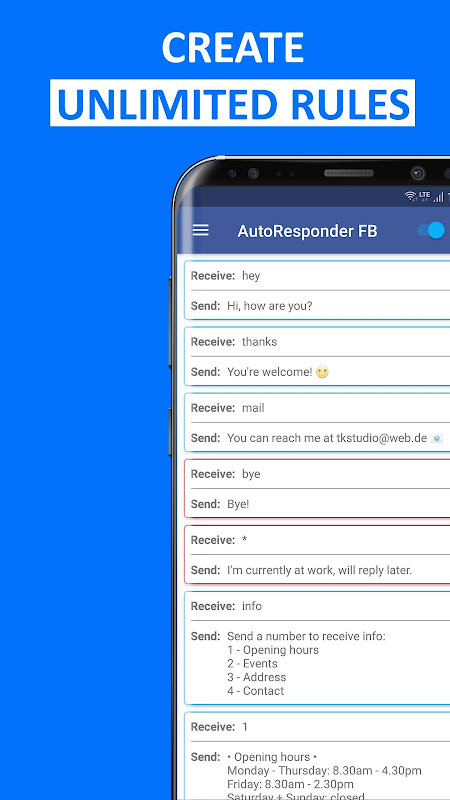AutoResponder for FB Messenger(Premium Unlocked) screenshot image 4_funmod.online