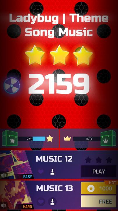 Ladybug Noir Piano Tiles screenshot image 5_funmod.online
