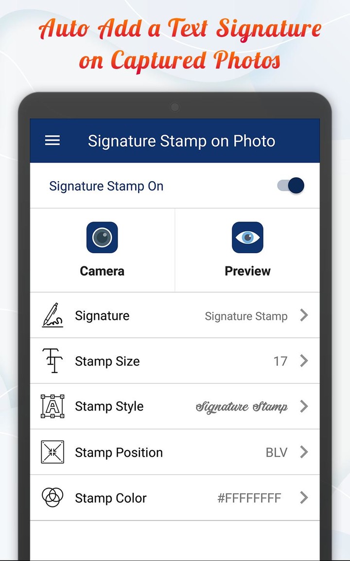 Signature Stamper: Auto Add Text on Camera Photos screenshot image 9_funmod.online