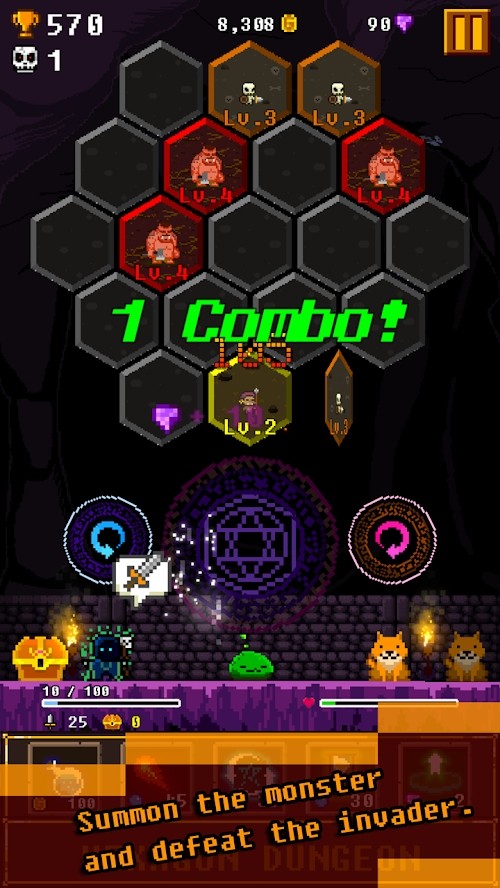 Hexagon Dungeon(Unlimited coins) screenshot image 2_funmod.online