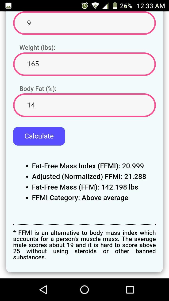 Fat-free Mass Index Calculator screenshot image 9_funmod.online