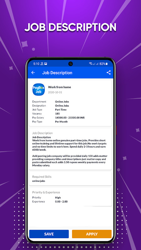 Paybox Job - Work From Home, Online Work Search screenshot image 1_funmod.online