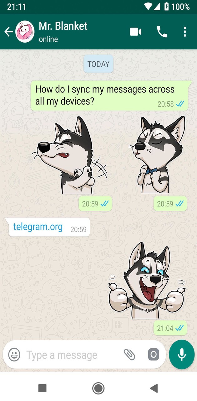 Cute Husky Stickers WAStickers screenshot image 4_funmod.online