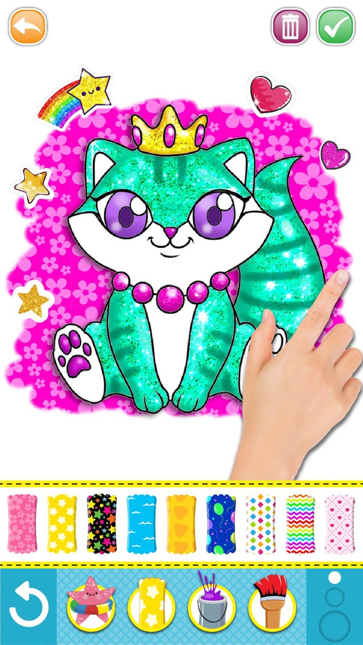 Glitter mermaid coloring pages for kids screenshot image 7_funmod.online