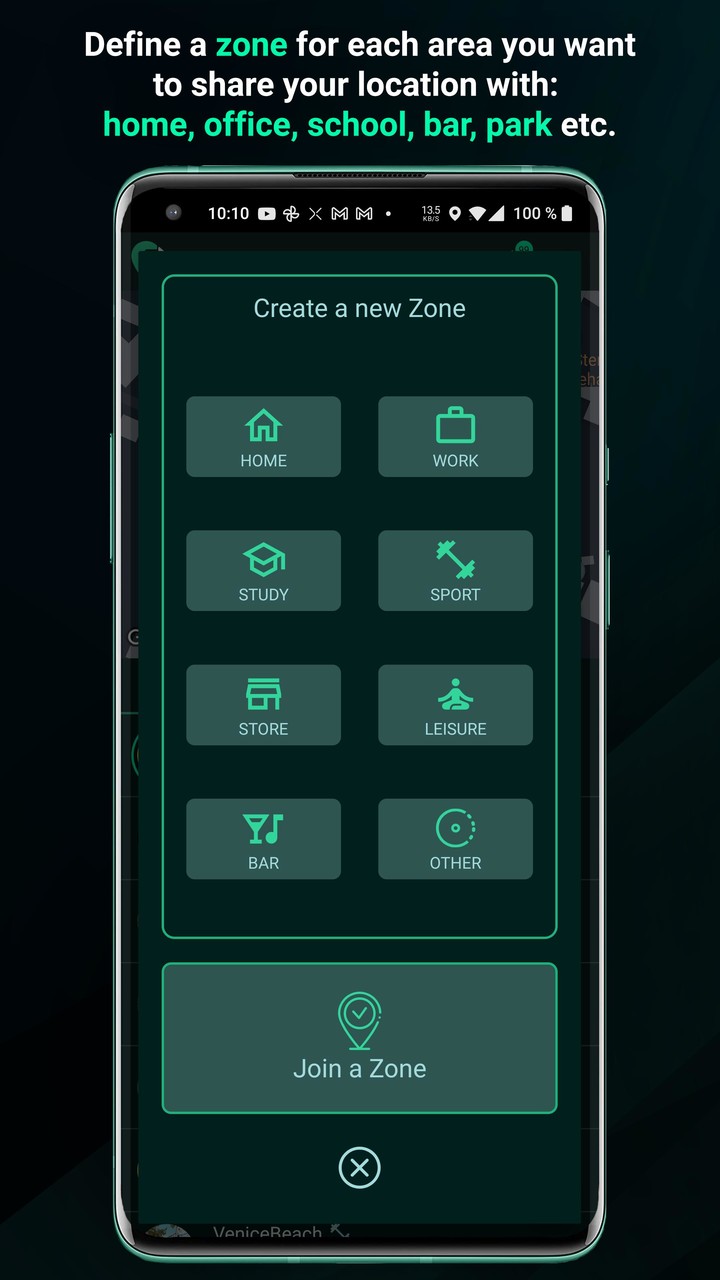 AT-ZONE. Geofence sharing screenshot image 2_funmod.online