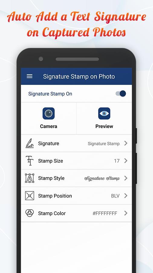 Signature Stamper: Auto Add Text on Camera Photos screenshot image 1_funmod.online