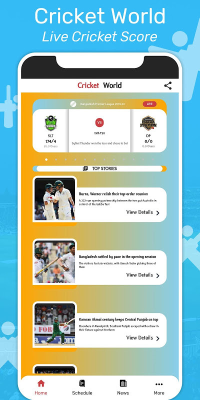Cric World - Live Cricket Score & Update screenshot image 6_funmod.online