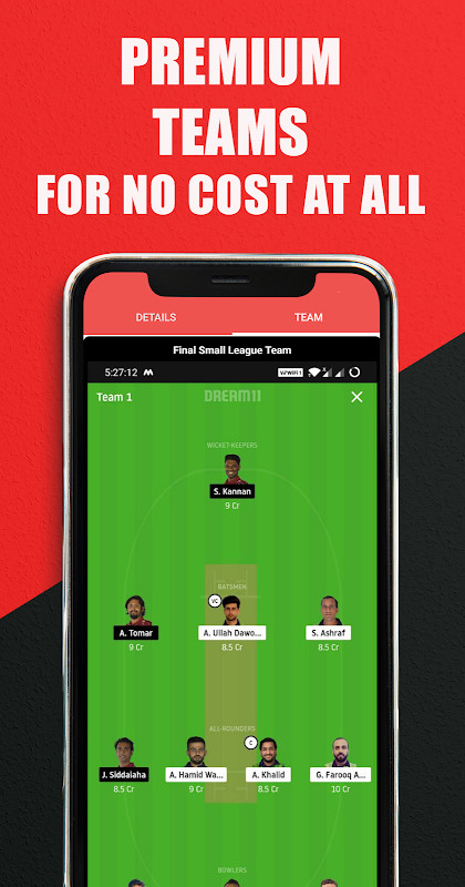DreamFantasy11 - Dream11 Team screenshot image 3_funmod.online