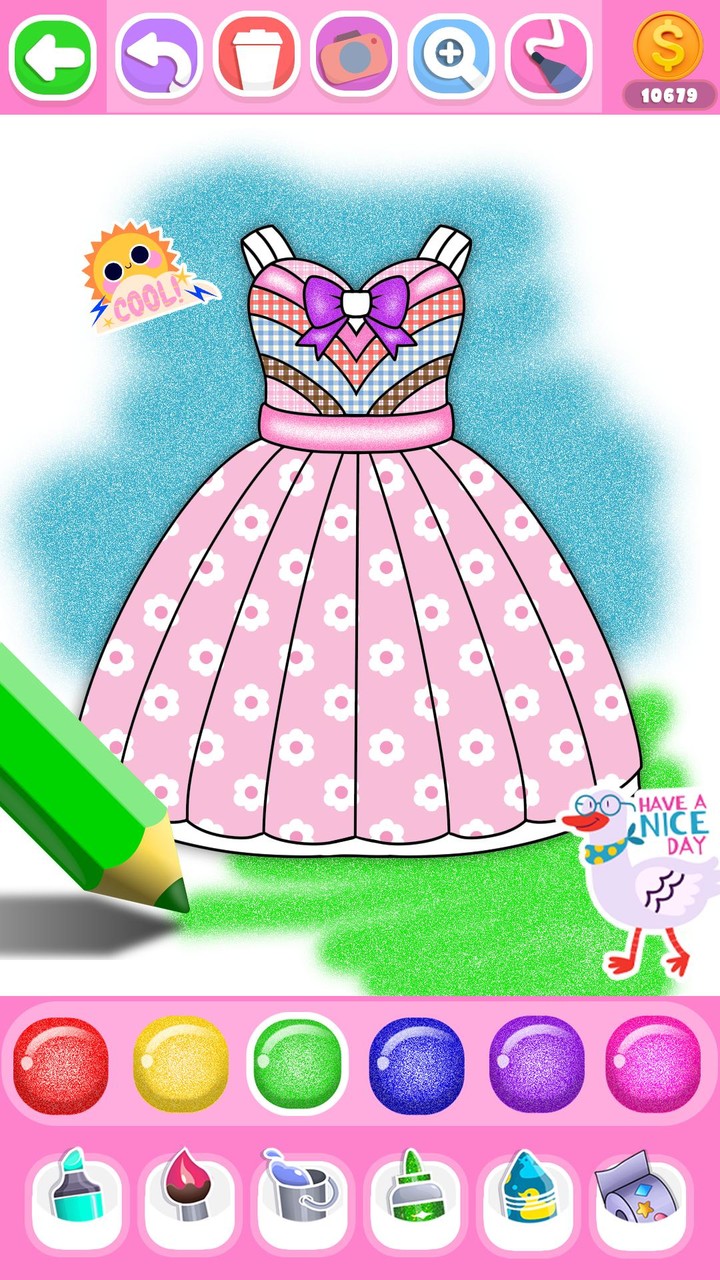 Glitter Dress Coloring Book screenshot image 1_funmod.online