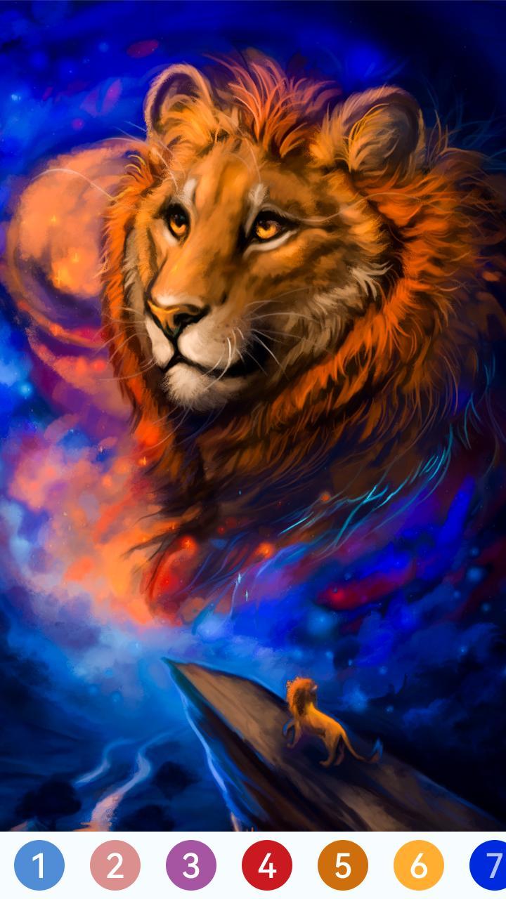 Lion Paint by Number Game screenshot image 4_funmod.online