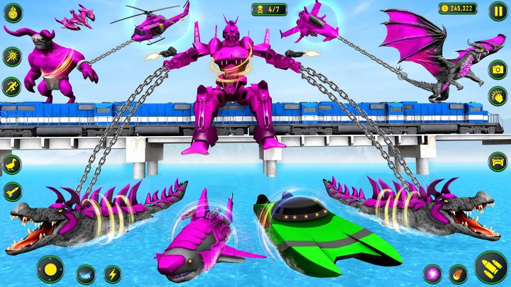 Crocodile Robot Car Game 3d screenshot image 2_funmod.online