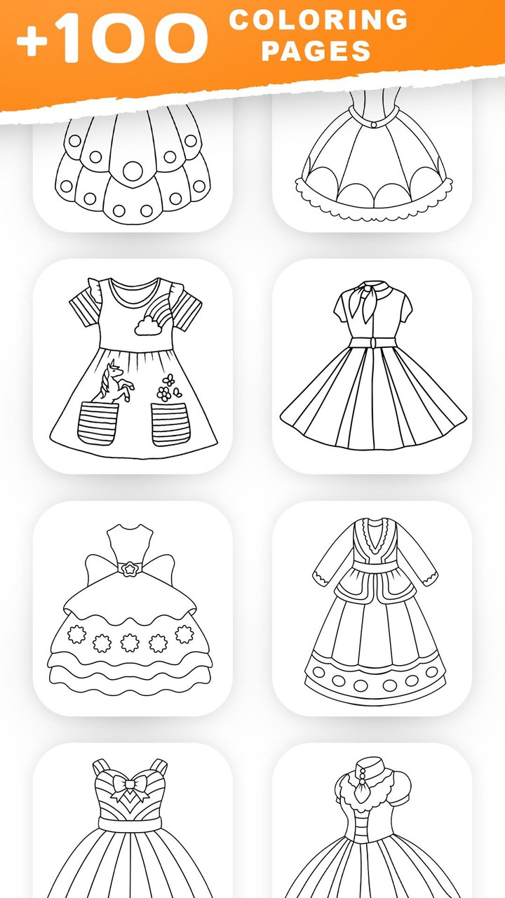 Glitter Dress Coloring Book screenshot image 3_funmod.online