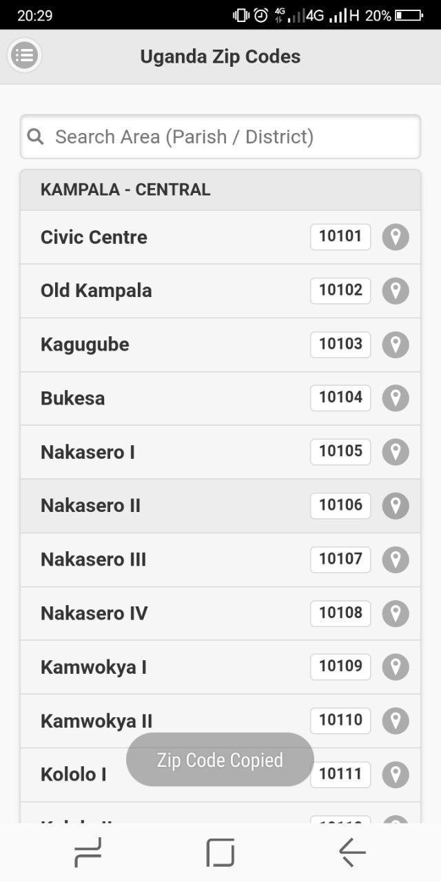Uganda Zip Codes screenshot image 2_funmod.online