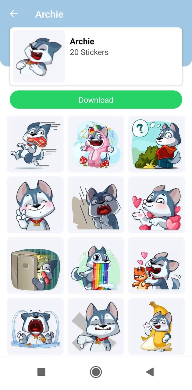 Cute Husky Stickers WAStickers screenshot image 1_funmod.online