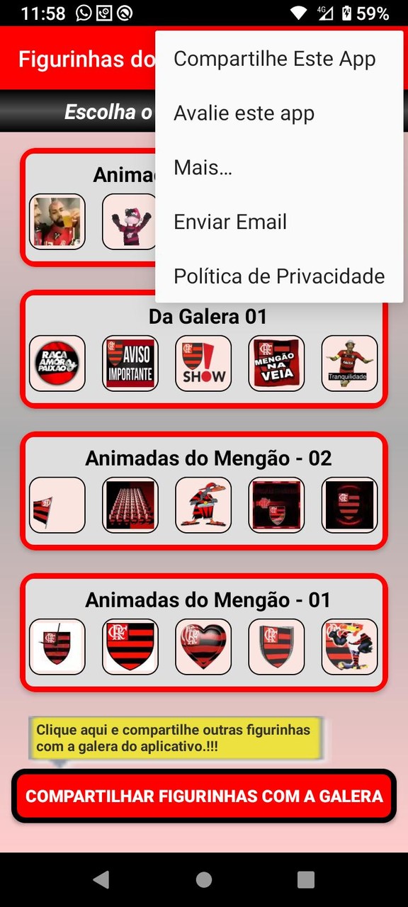 Figurinhas do Flamengo screenshot image 2_funmod.online