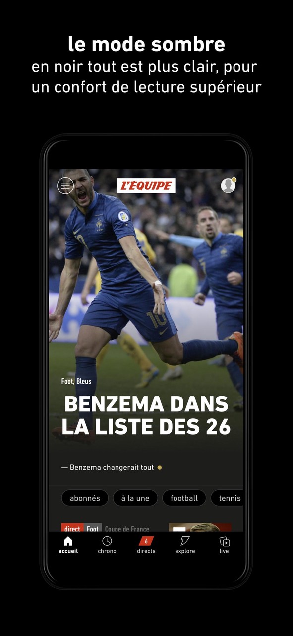 L'Équipe - Sport en direct : foot, tennis, rugby.. screenshot image 3_funmod.online