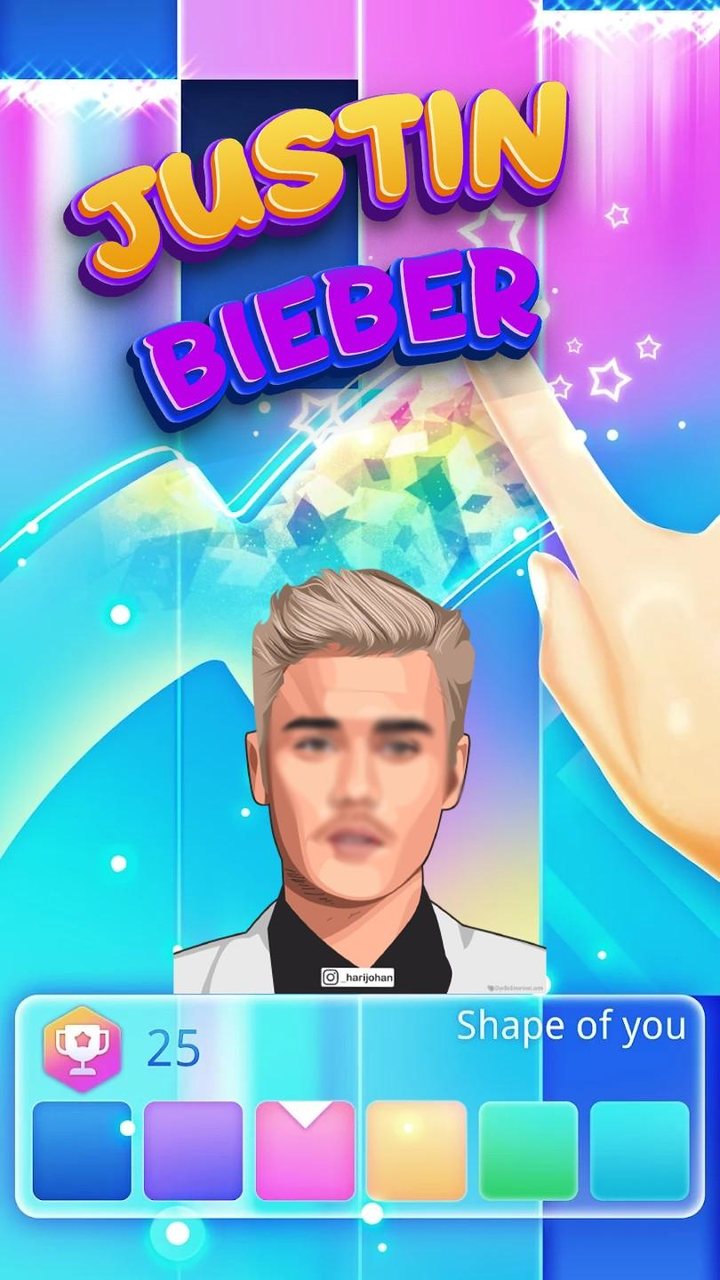 Justin Bieber Piano Tiles screenshot image 2_funmod.online