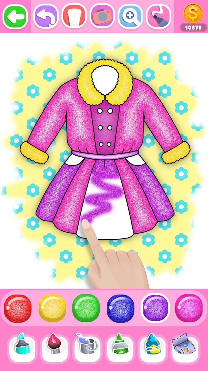 Glitter Dress Coloring Book screenshot image 2_funmod.online