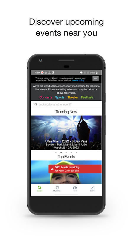 viagogo Tickets screenshot image 1_funmod.online
