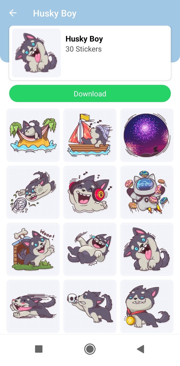 Cute Husky Stickers WAStickers screenshot image 5_funmod.online