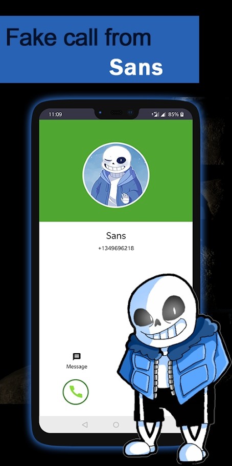 Fake call from Sans<span>(No ads)</span> screenshot image 11_funmod.online