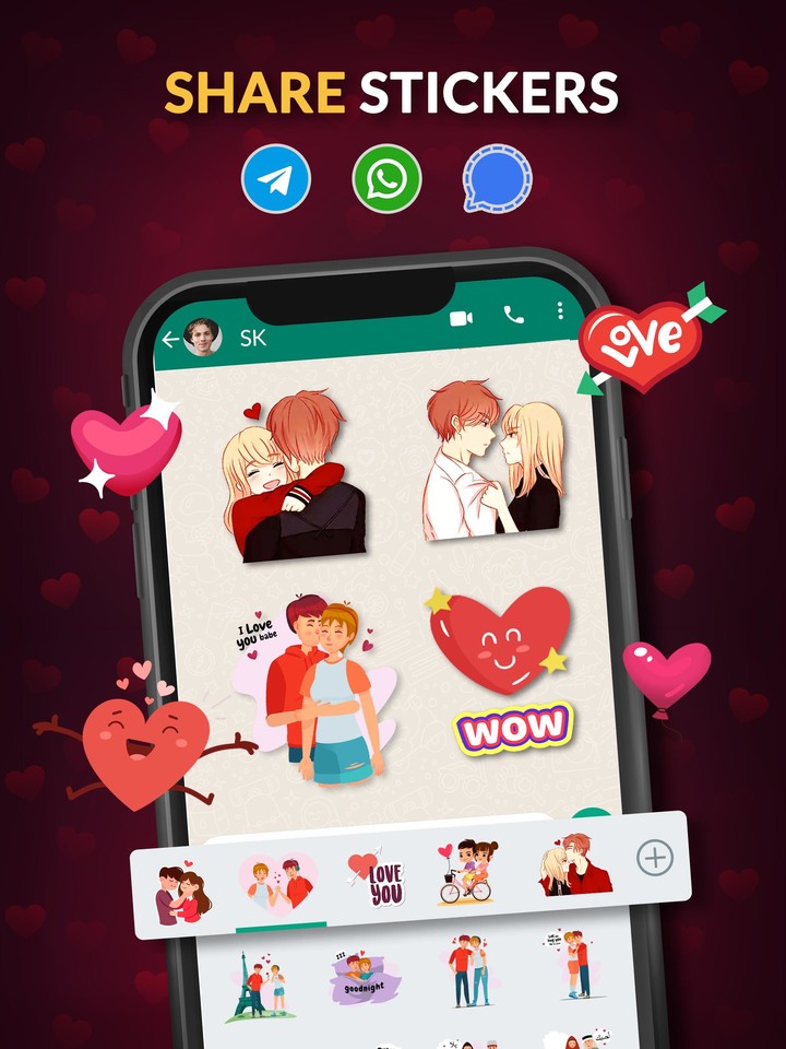 Love Stickers: Emoji Stickers screenshot image 2_funmod.online