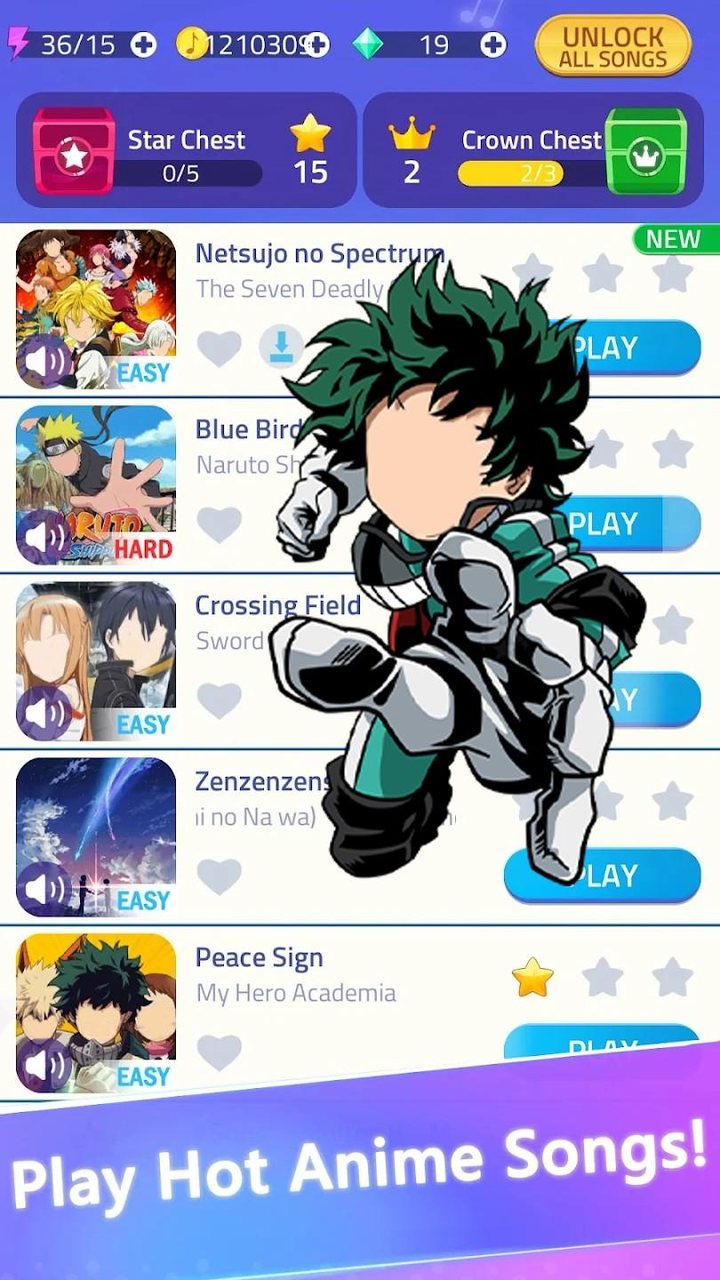 My Hero Academia Piano Tiles screenshot image 1_funmod.online