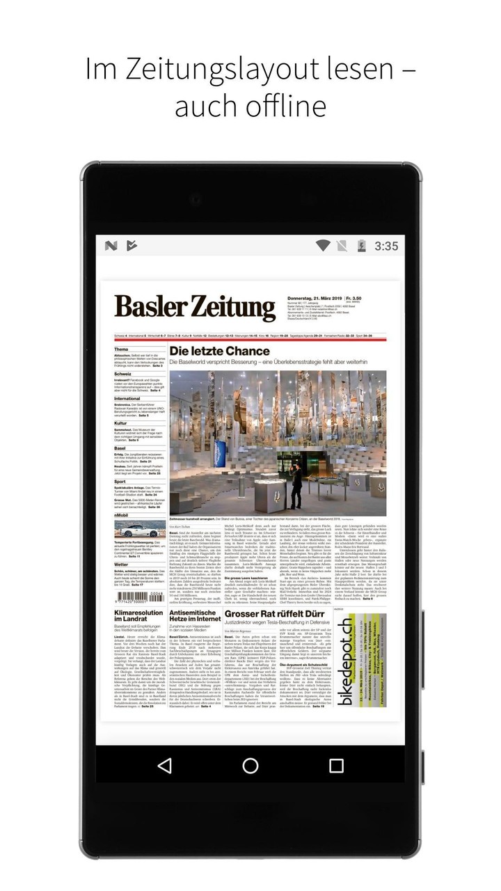 Basler Zeitung E-Paper screenshot image 4_funmod.online
