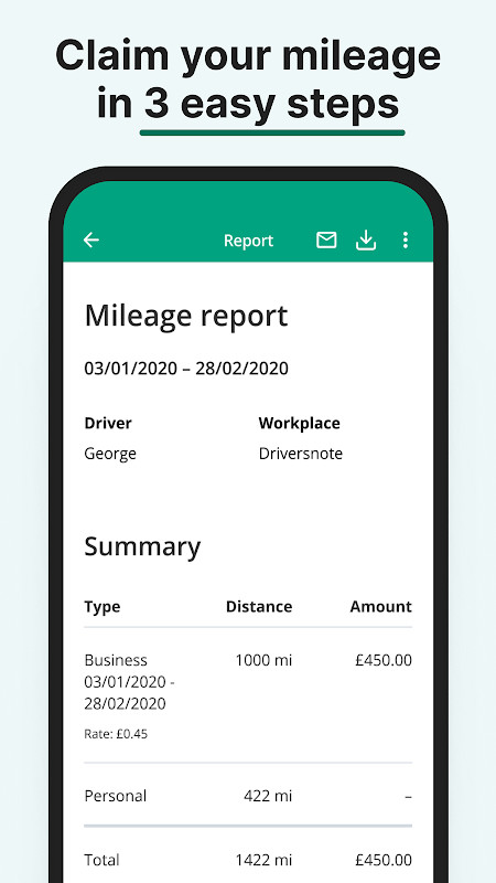 Mileage Tracker by Driversnote screenshot image 1_funmod.online