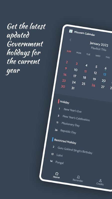 Mizoram Calendar screenshot image 4_funmod.online