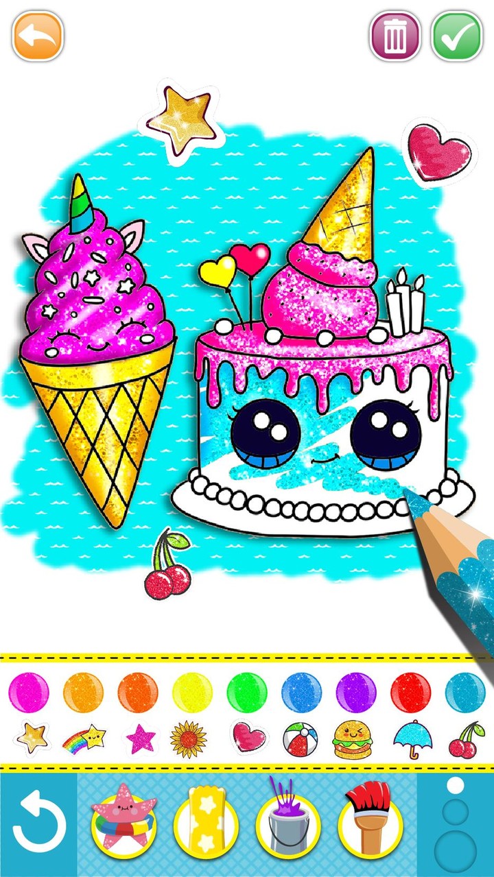 Glitter mermaid coloring pages for kids screenshot image 4_funmod.online